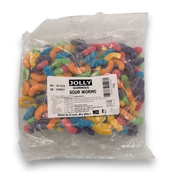 Jolly Gummies Sour Worms 720g - Looters Slashed Price Warehouse