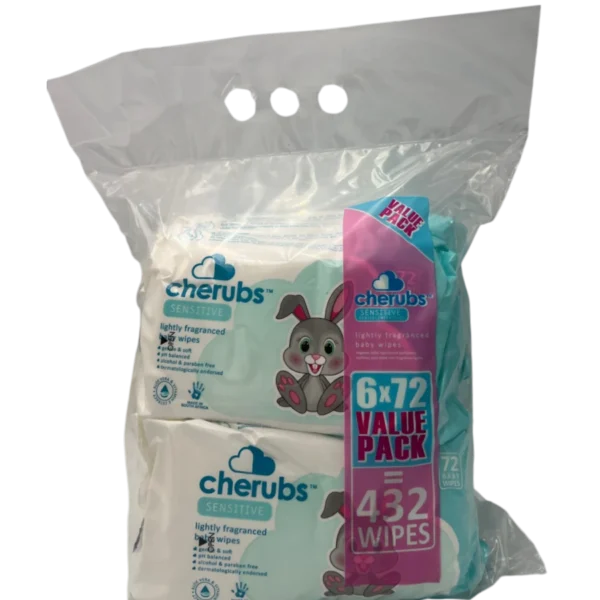 Cherubs Sensitive Value Bag Wipes - Looters Slashed Price Warehouse