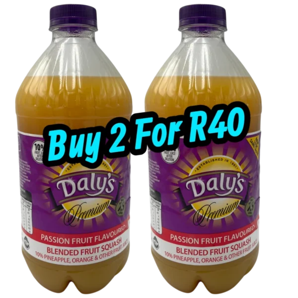 Dalys Premium Passion Fruit Mix Squash buy 2-Looters Slashed Price Warehouse